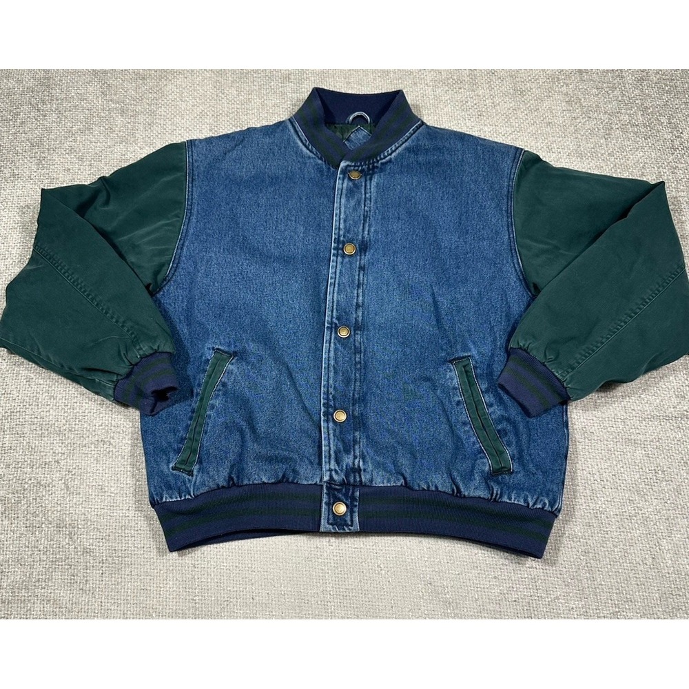 Yukon Outfitters Jacket Mens Large Denim Outerwear Adventure Bomber Varsity